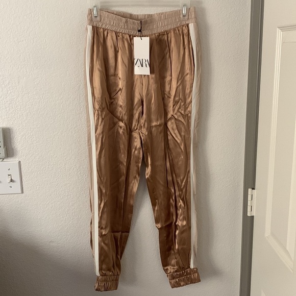 Zara Satin Effect Jogger Pants - Picture 7 of 14
